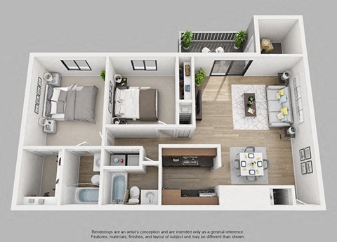 The Crest Two Bed Two bath Floor Plan at The Crest at Princeton Meadows, Plainsboro, NJ, 08536